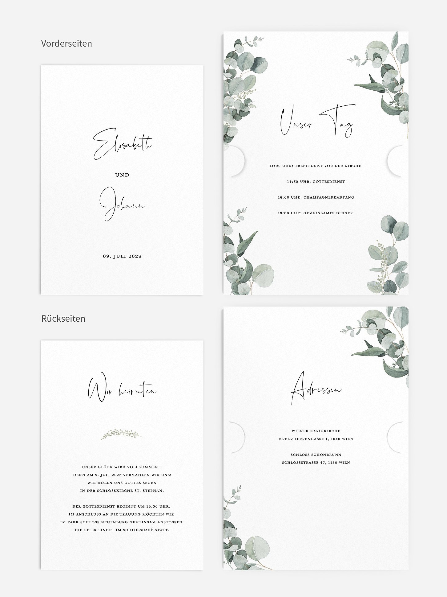 Hochzeitseinladung Eucalyptus Love