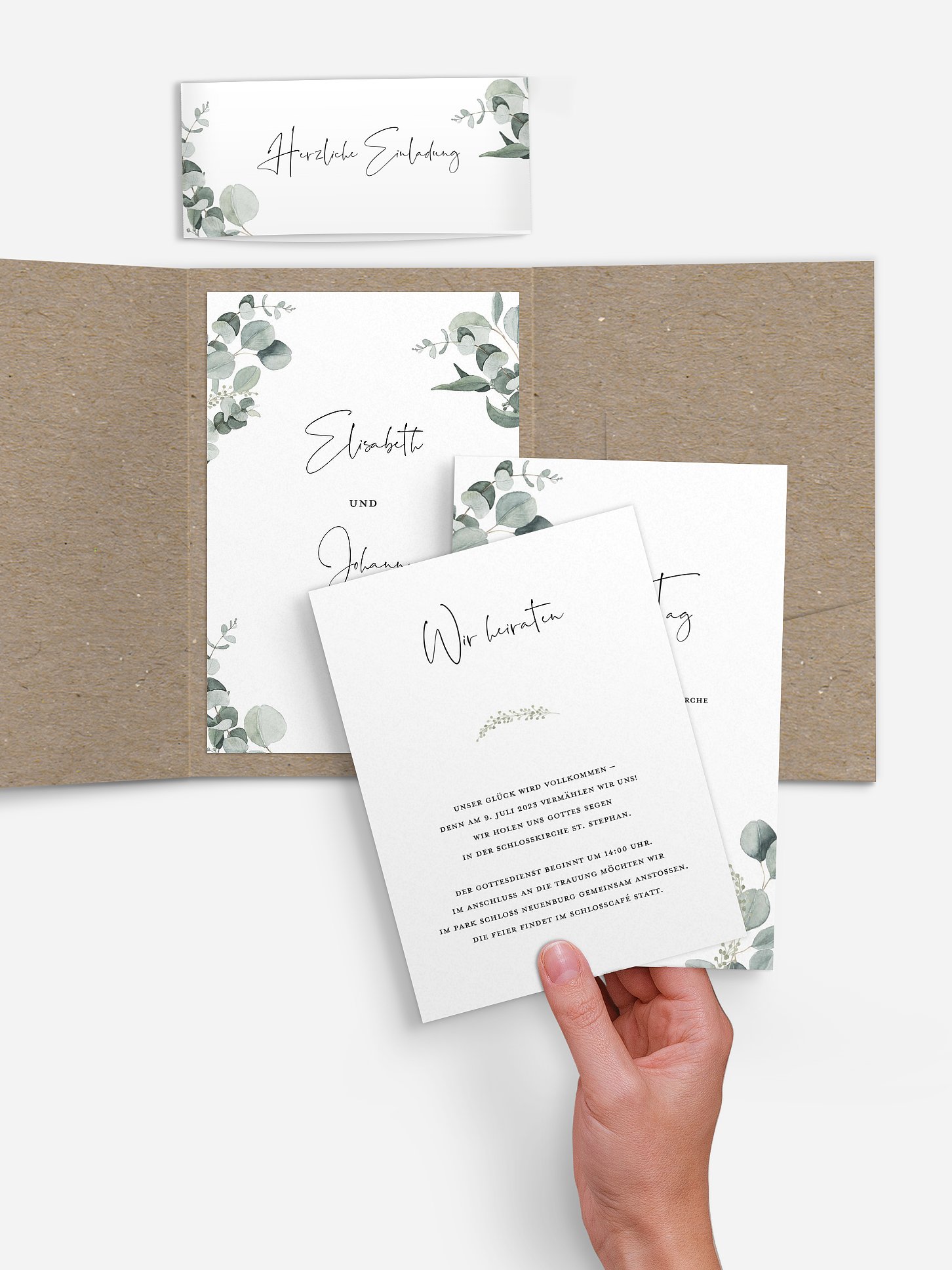Hochzeitseinladung Eucalyptus Love