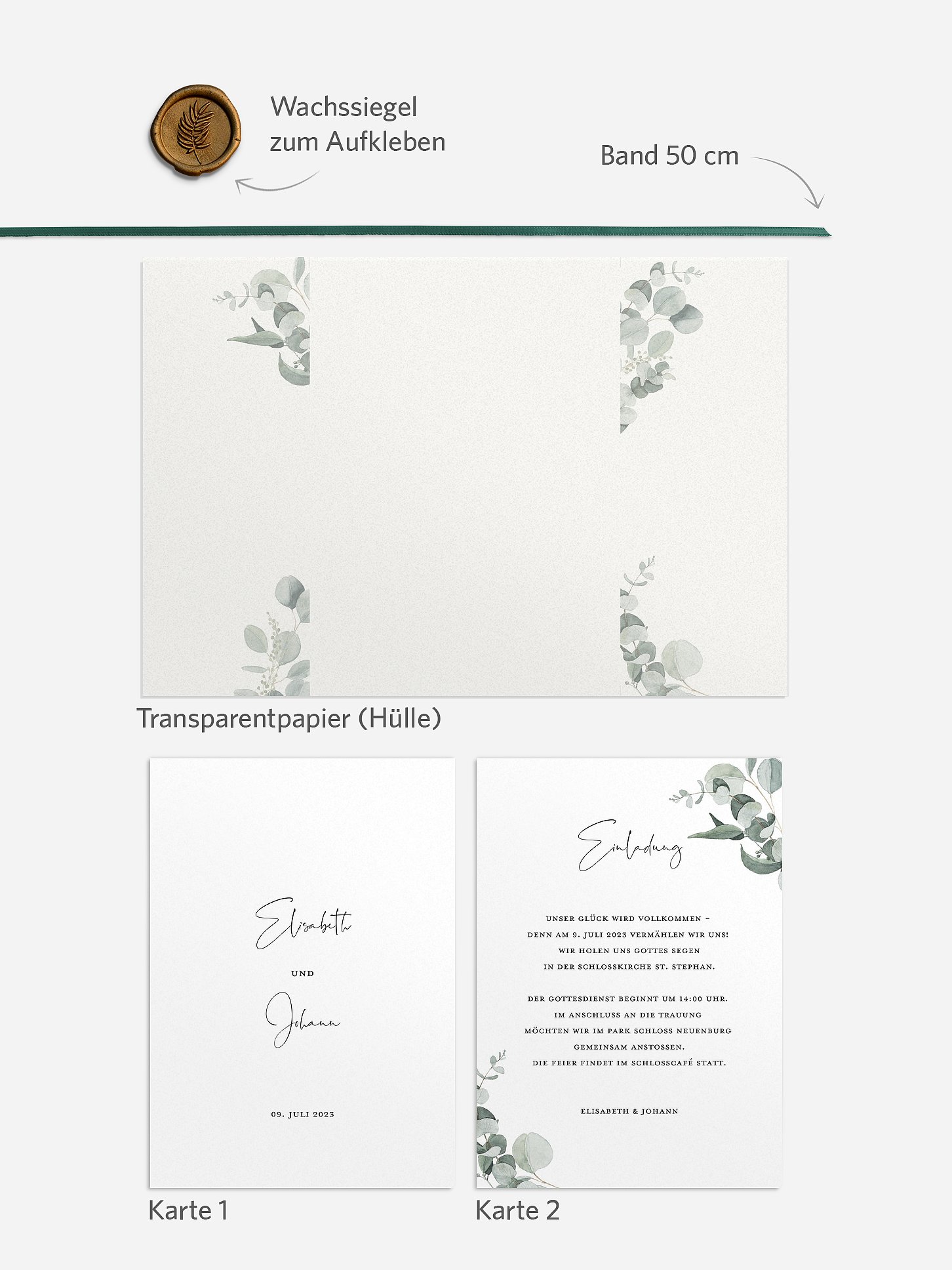 Hochzeitseinladung Eucalyptus Love