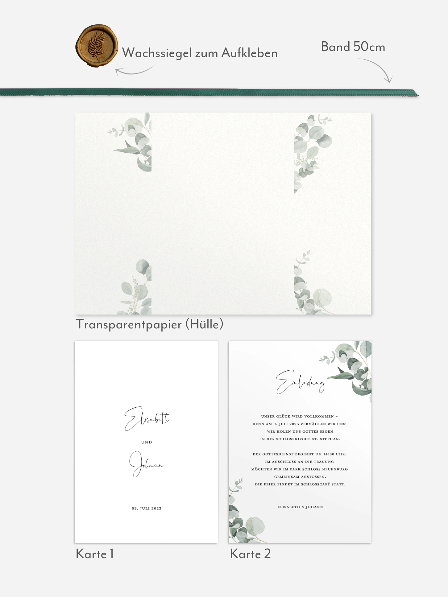 Hochzeitseinladung Eucalyptus Love