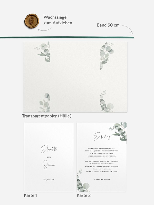 Hochzeitseinladung Eucalyptus Love