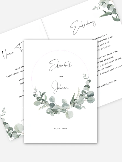 Hochzeitseinladung Eucalyptus Love