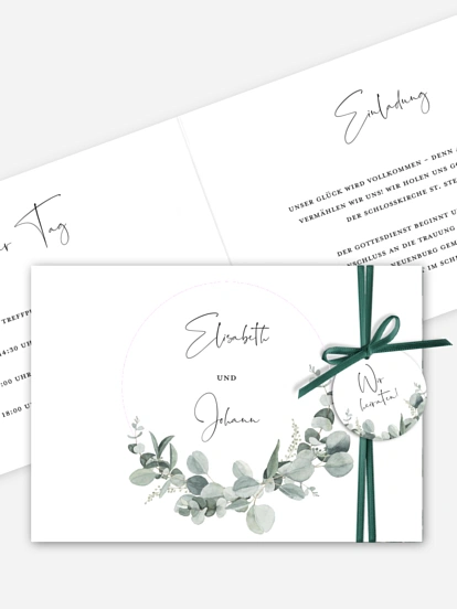 Hochzeitseinladung Eucalyptus Love