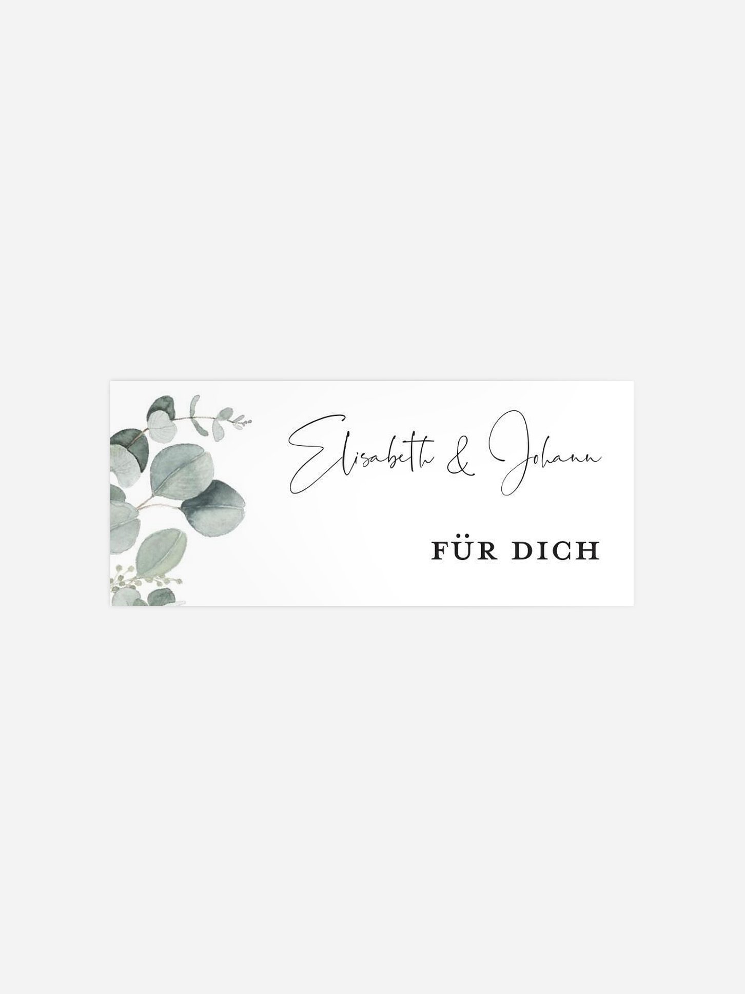 Geschenkaufkleber Hochzeit Eucalyptus Love