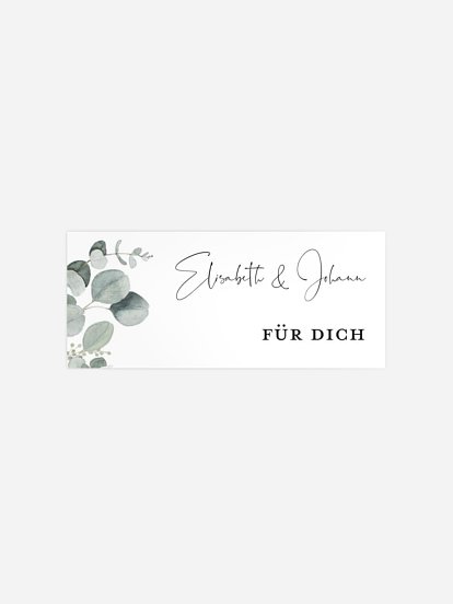 Geschenkaufkleber Hochzeit Eucalyptus Love