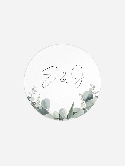 Geschenkaufkleber Hochzeit Eucalyptus Love