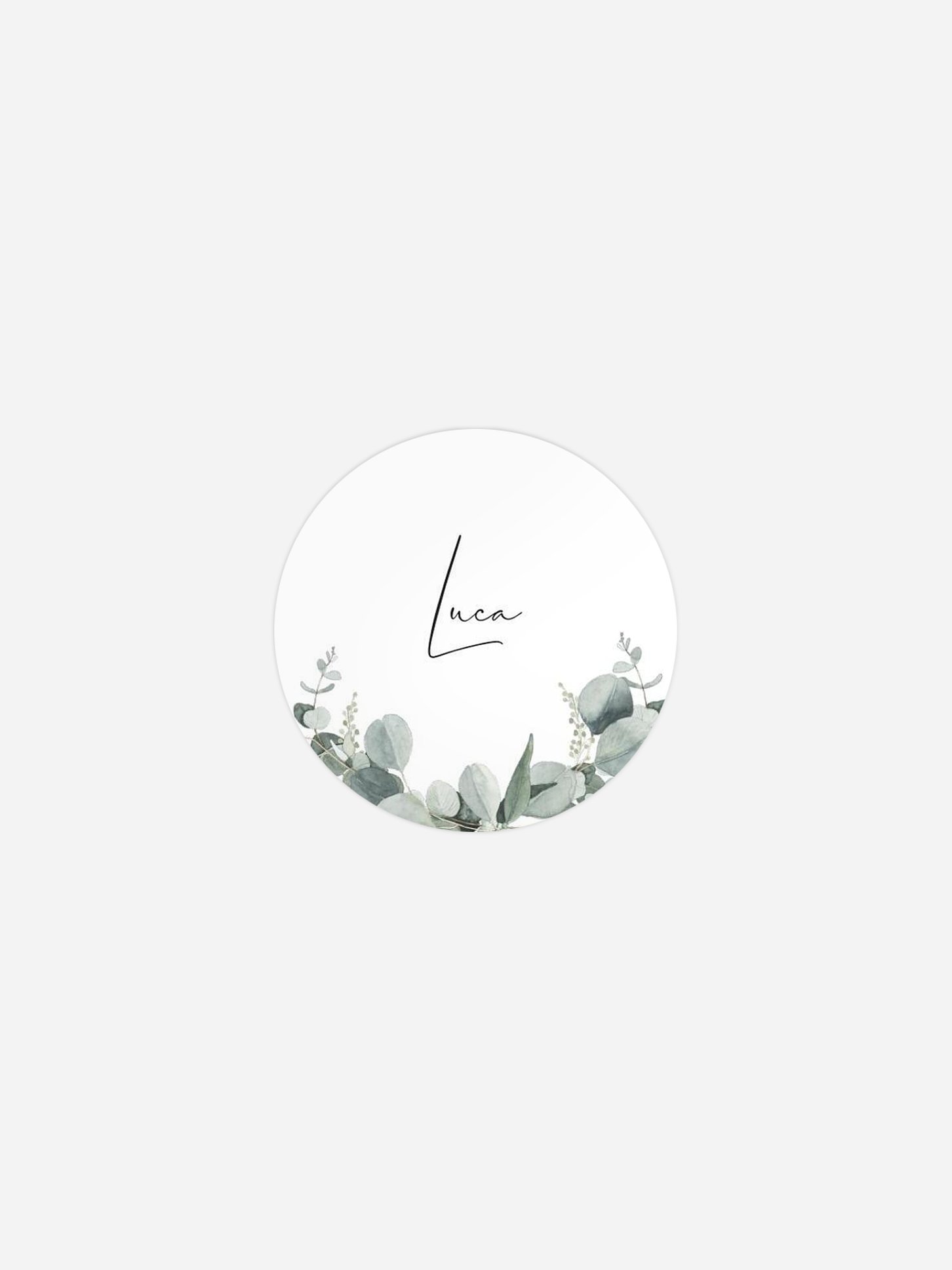 Geschenkaufkleber personalisiert Eucalyptus Love
