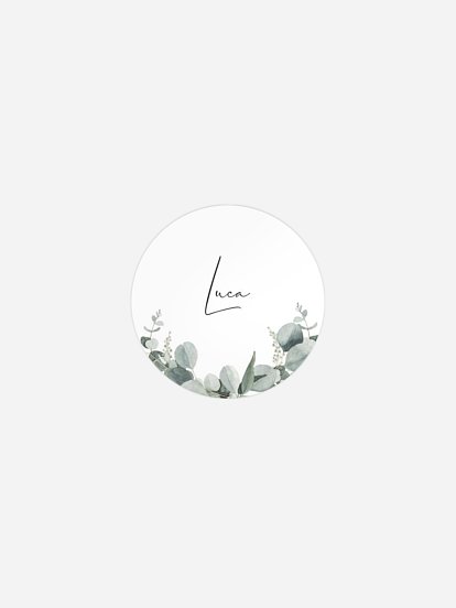 Geschenkaufkleber personalisiert Eucalyptus Love