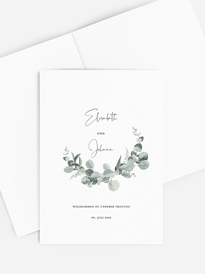 Kirchenheft Hochzeit Eucalyptus Love
