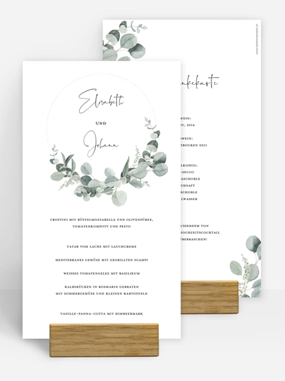 Menükarte Hochzeit Eucalyptus Love