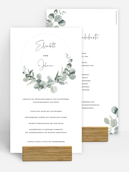 Menükarte Hochzeit Eucalyptus Love