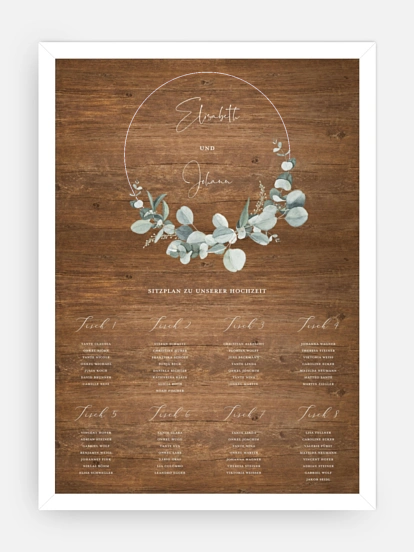 Sitzplan Plakat Eucalyptus Love