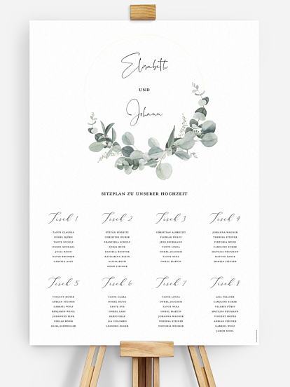Sitzplan Plakat Eucalyptus Love