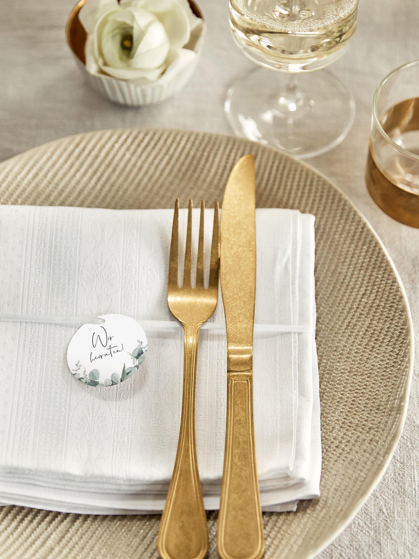 Anhänger mit Band zur Hochzeit Eucalyptus Love