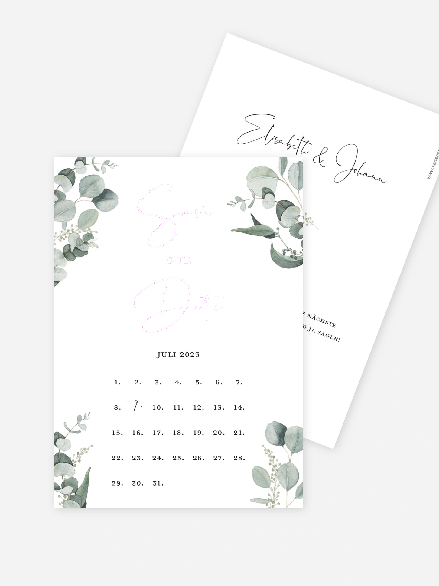 Save-the-Date Karte Eucalyptus Love