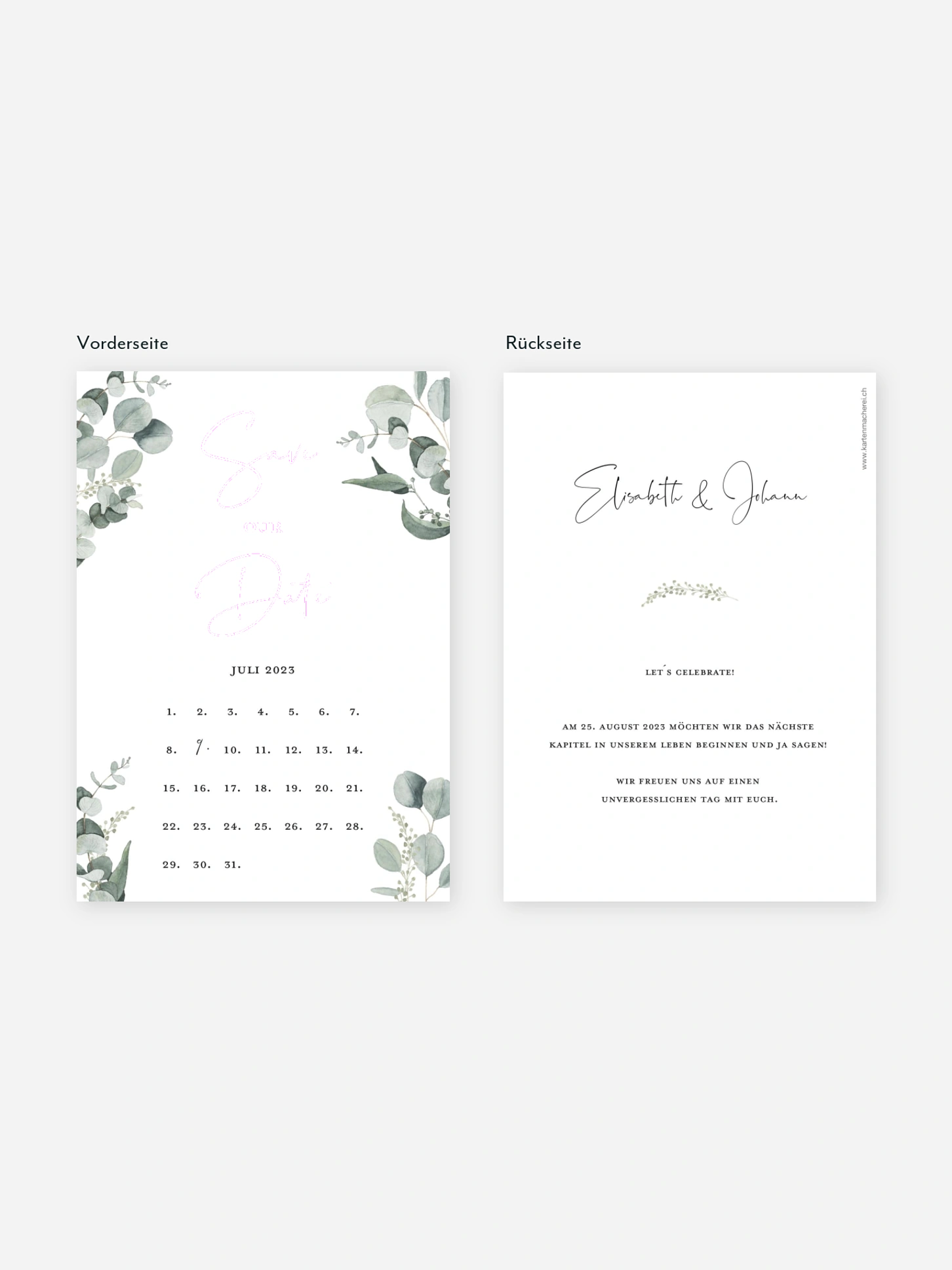Save-the-Date Karte Eucalyptus Love