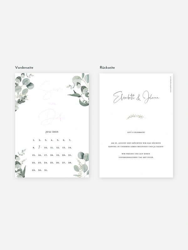 Save-the-Date Karte Eucalyptus Love