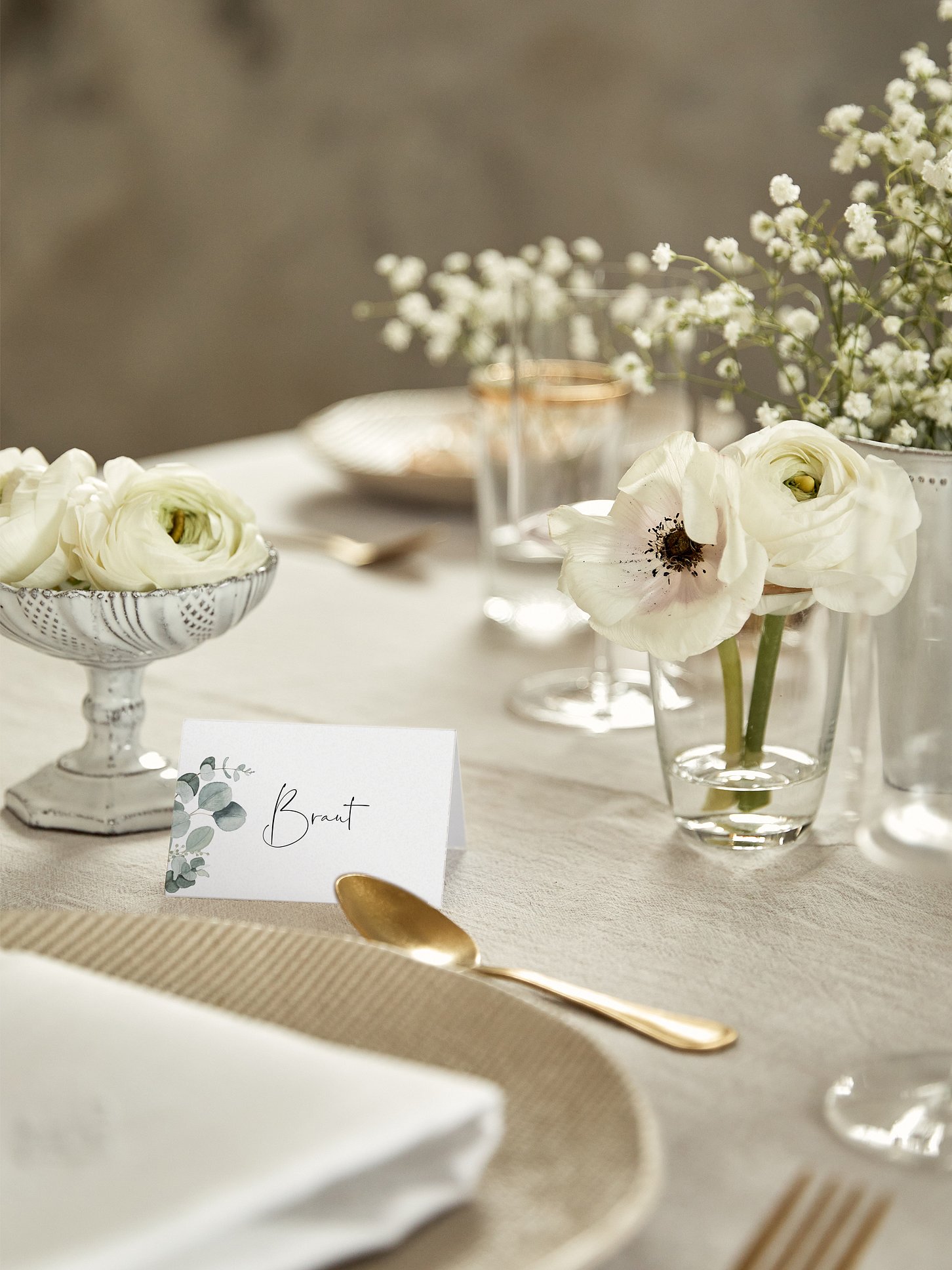 Tischkarte Hochzeit Eucalyptus Love