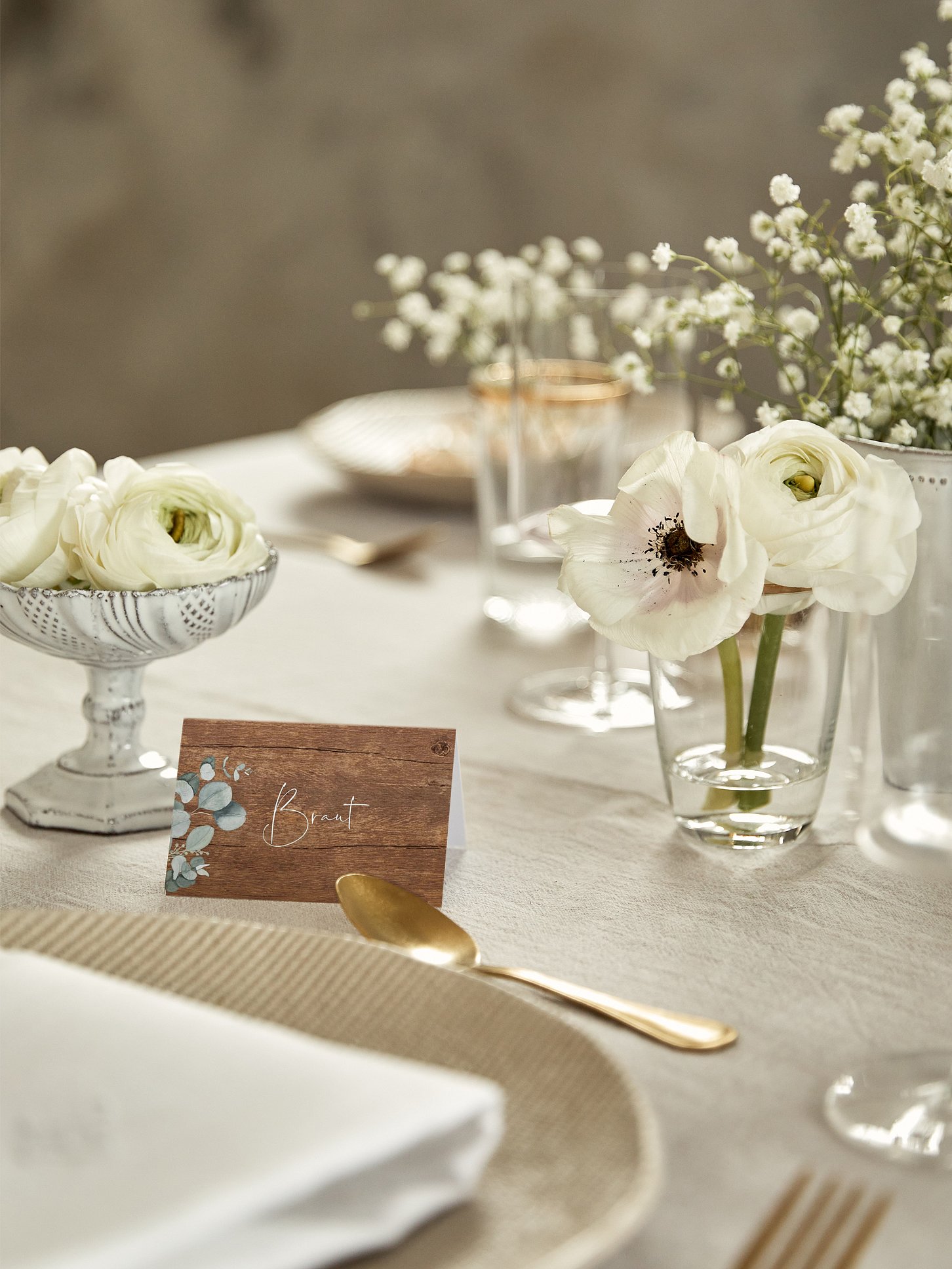 Tischkarte Hochzeit Eucalyptus Love