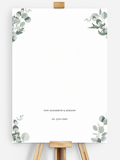 Willkommensschild Eucalyptus Love