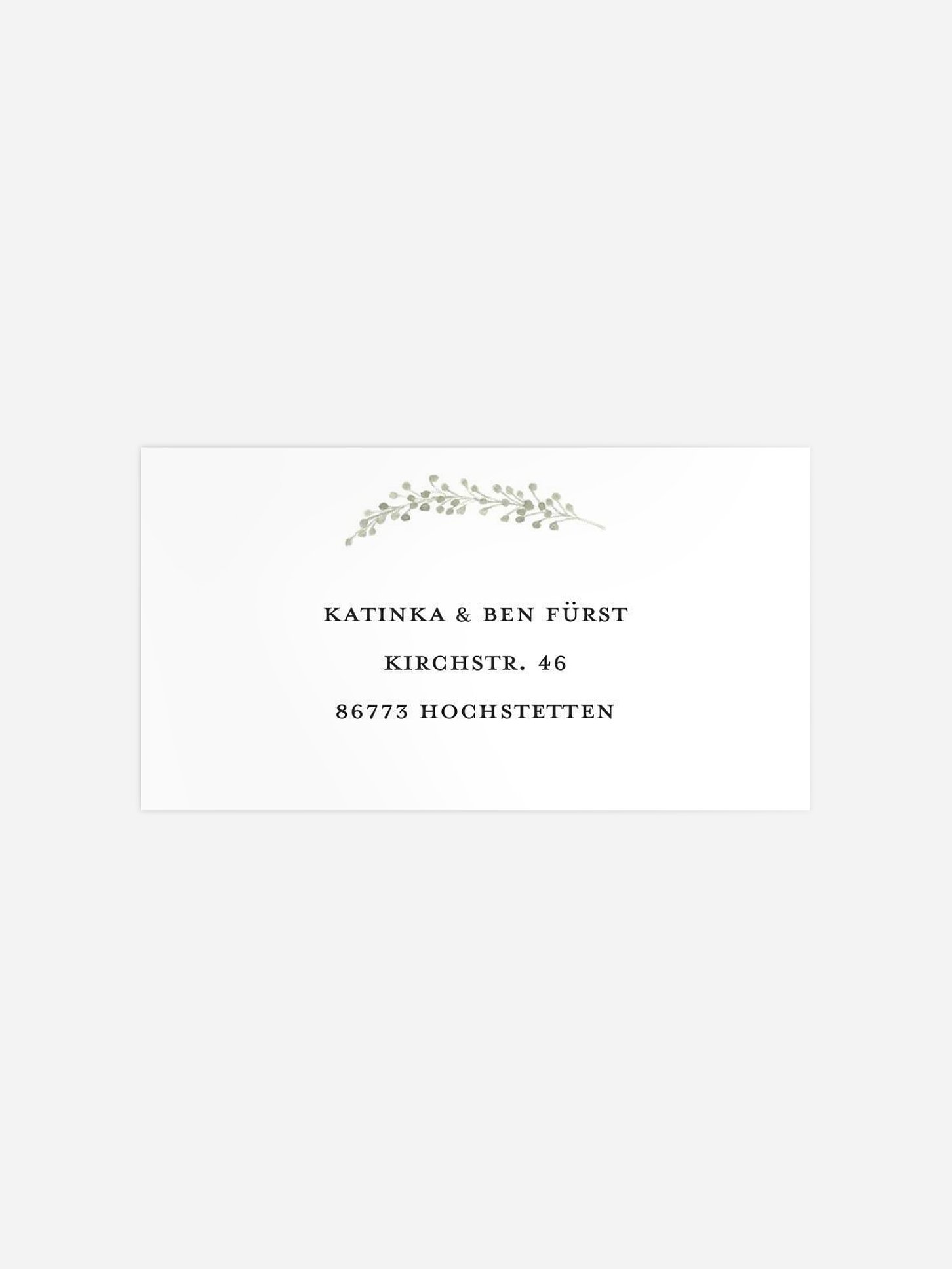 Empfängeraufkleber Hochzeit Eucalyptus Love