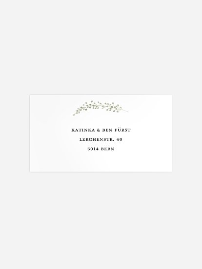 Empfängeraufkleber Silberhochzeit Eucalyptus Love