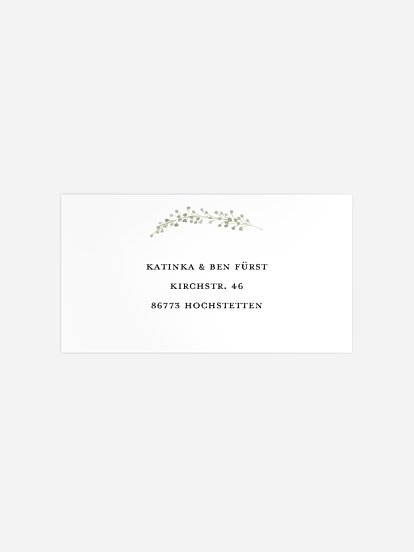 Empfängeraufkleber Silberhochzeit Eucalyptus Love