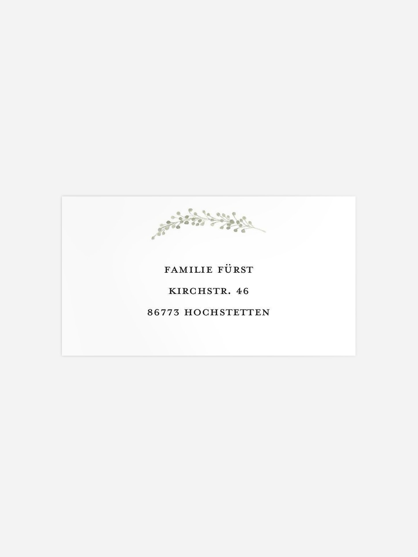Empfängeraufkleber Konfirmation und Kommunion Eucalyptus Love