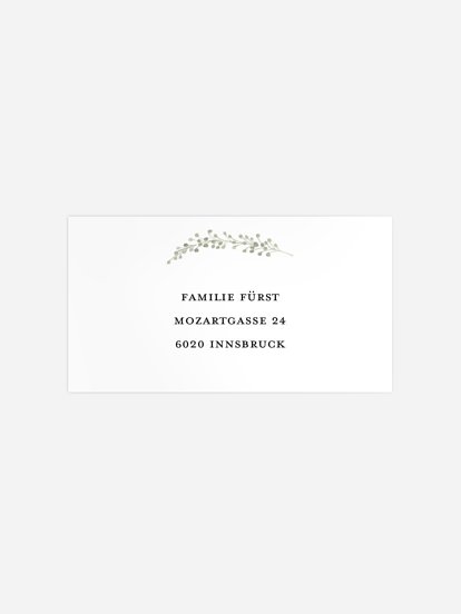 Empfängeraufkleber Konfirmation und Kommunion Eucalyptus Love