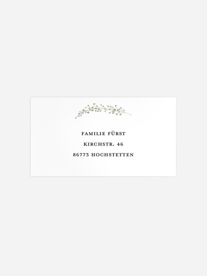 Empfängeraufkleber Konfirmation und Kommunion Eucalyptus Love