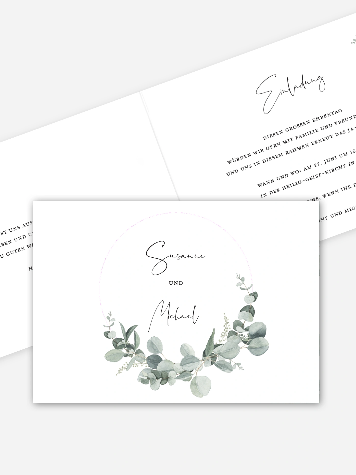 Einladung zur Silberhochzeit Eucalyptus Love