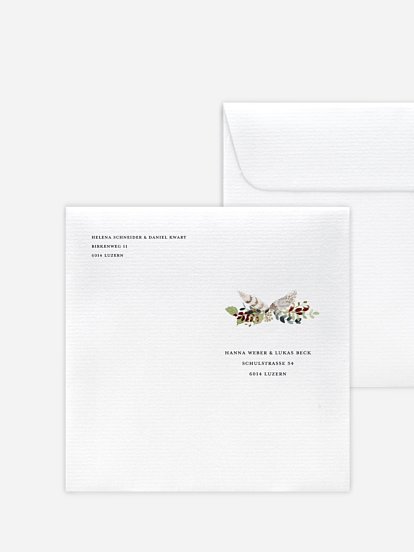 Bedruckter Briefumschlag Hochzeit Lovely Tree