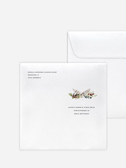 Bedruckter Briefumschlag Hochzeit Lovely Tree