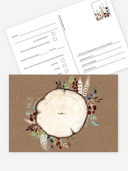 Antwortkarte Hochzeit Lovely Tree