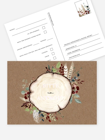 Antwortkarte Hochzeit Lovely Tree
