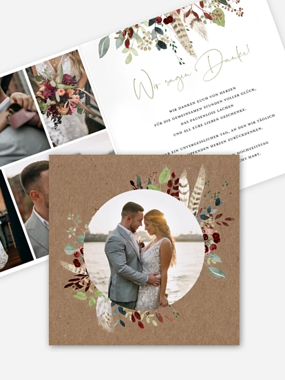 Dankeskarte Hochzeit Lovely Tree