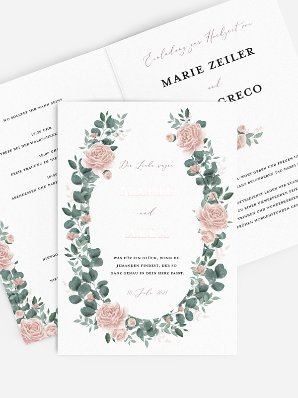 Hochzeitseinladung Romantic Rose