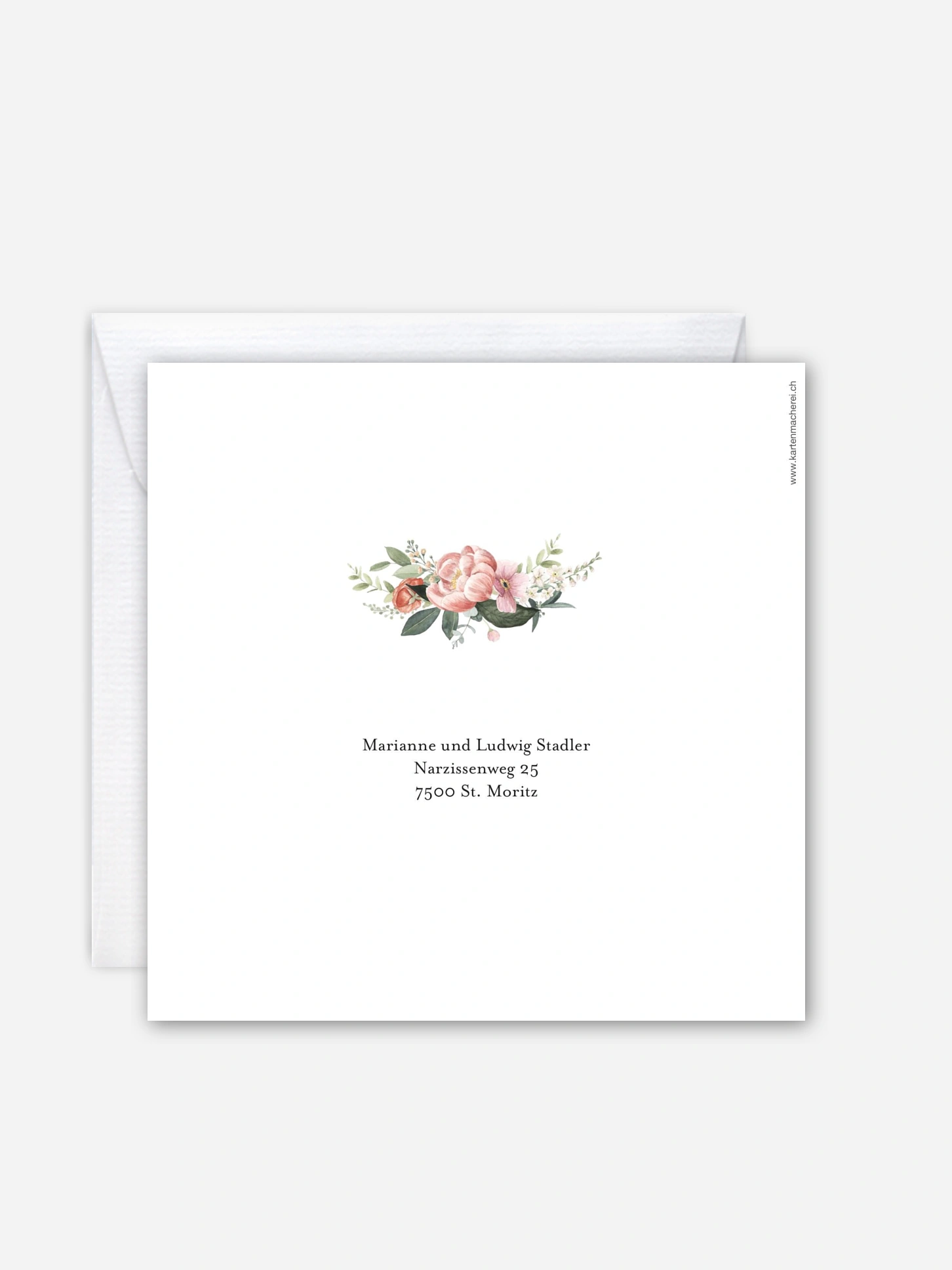 Einladung zur Goldenen Hochzeit Peach Peony Wreath