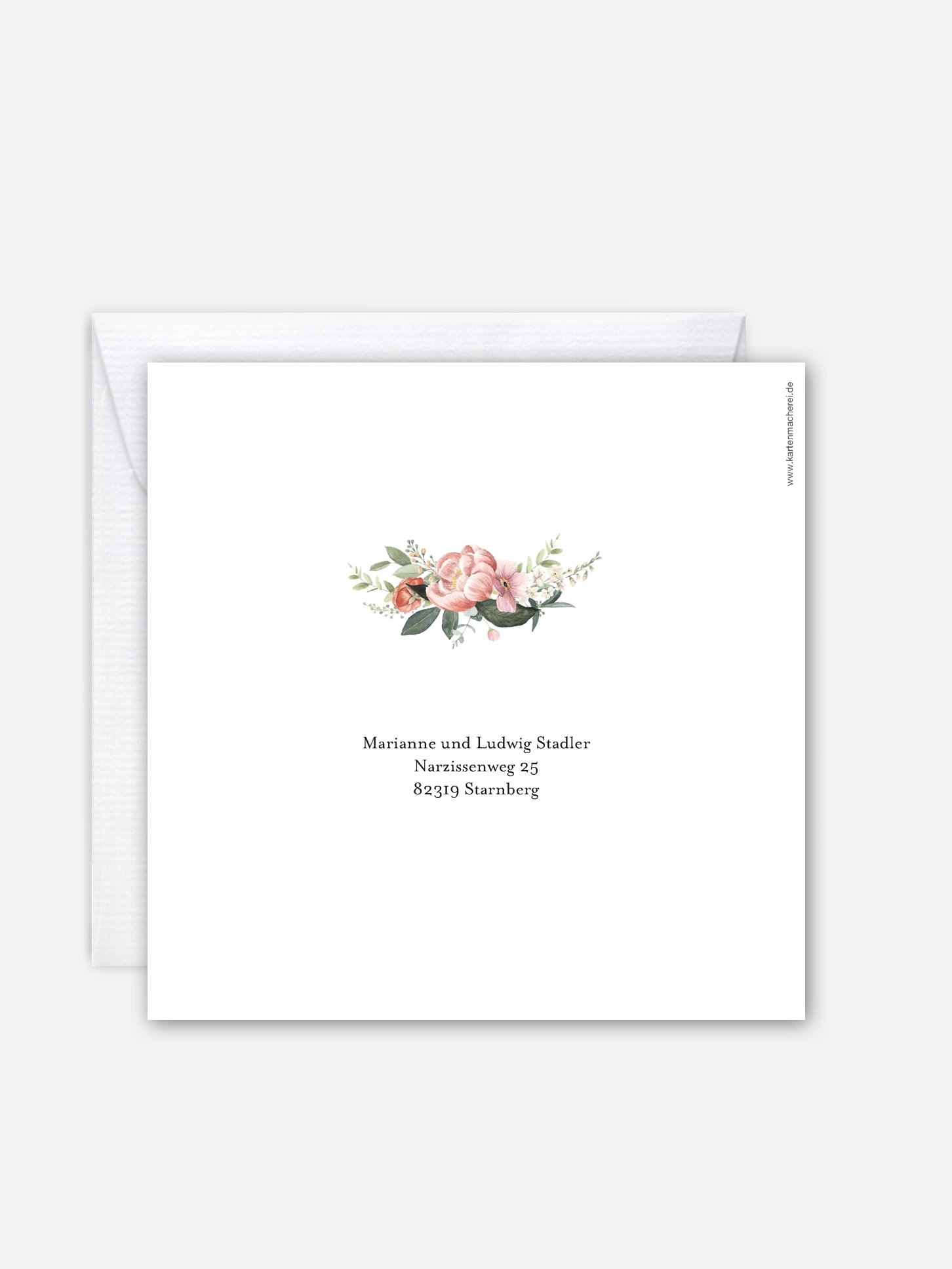Danksagung zur Goldenen Hochzeit Peach Peony Wreath