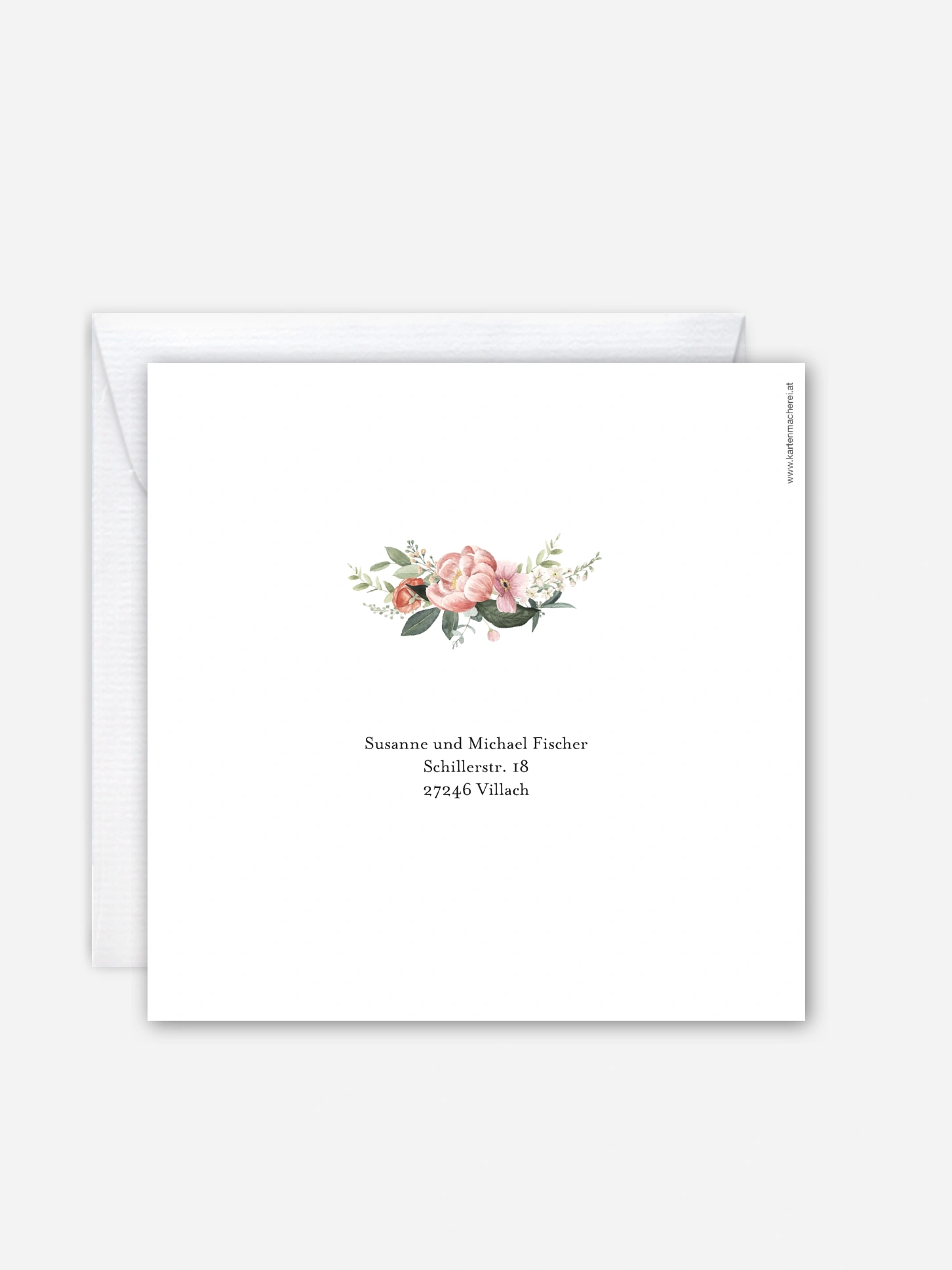 Einladung zur Silberhochzeit Peach Peony Wreath