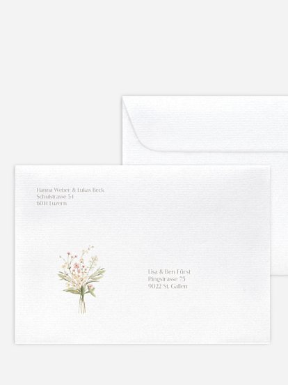 Bedruckter Briefumschlag Hochzeit Zarte Eleganz