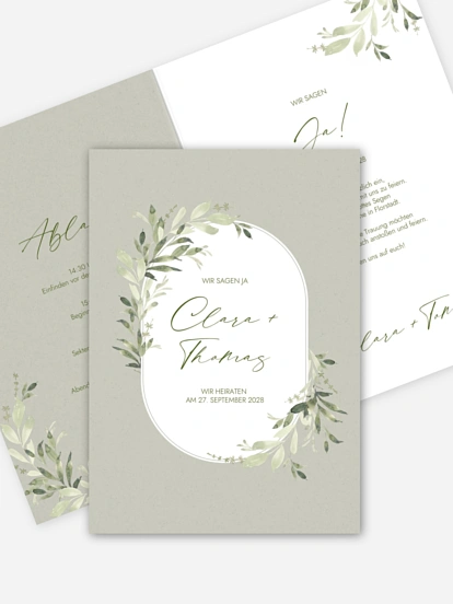 Hochzeitseinladung Grüne Poesie