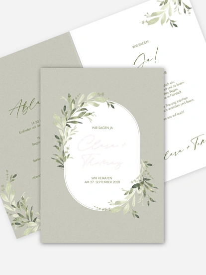 Hochzeitseinladung Grüne Poesie