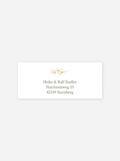 Absenderaufkleber Silberhochzeit Floral Charm