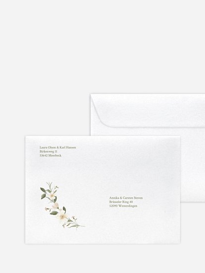 Bedruckter Briefumschlag Hochzeit Floral Charm