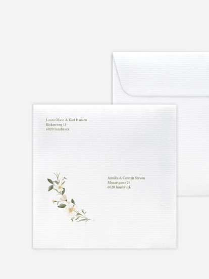 Bedruckter Briefumschlag Hochzeit Floral Charm