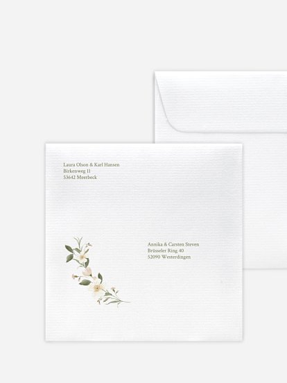 Bedruckter Briefumschlag Hochzeit Floral Charm