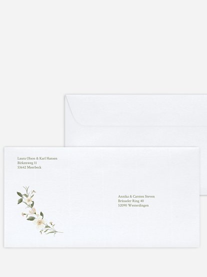 Bedruckter Briefumschlag Hochzeit Floral Charm