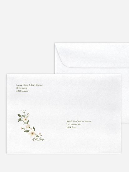 Bedruckter Briefumschlag Hochzeit Floral Charm