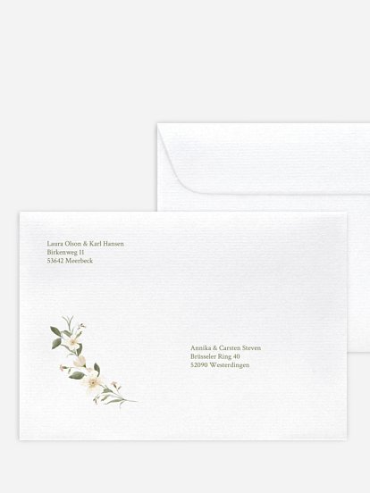 Bedruckter Briefumschlag Hochzeit Floral Charm